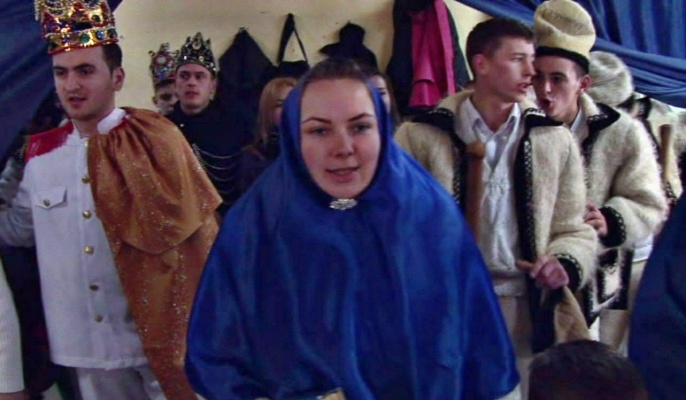 Vánoční divadlo v obci Krasna (Crasna Viseului) 